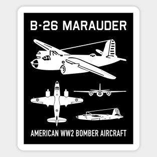 Martin B-26 Marauder American WW2 Bomber Plane Cutout Silhouettes Gift Magnet